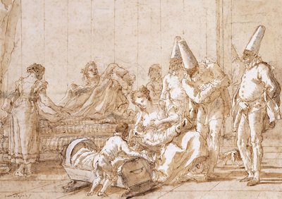 The Nursing of Punchinello by Giovanni Battista Tiepolo