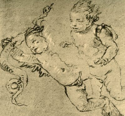 Two Cupids by Giovanni Battista Tiepolo