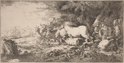 The Animals Going toward the Ark by Giovanni Benedetto Castiglione