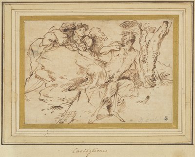 Two Nymphs and a Satyr by Giovanni Benedetto Castiglione