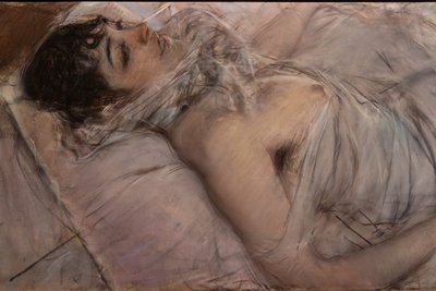The Countess of Rasty Reclining (detail) by Giovanni Boldini