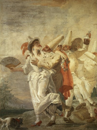 Pulcinella in Love by Giovanni Domenico Tiepolo