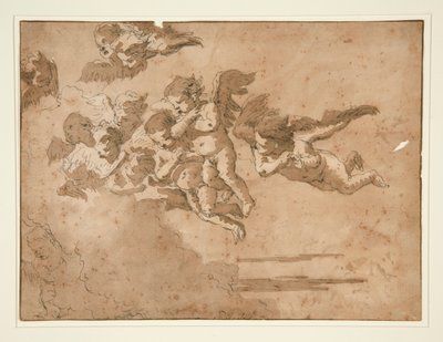 Putti Flying in Clouds by Giovanni Domenico Tiepolo