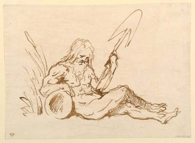 Sketch of a River God by Giovanni Domenico Tiepolo