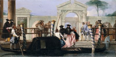 The Departure of the Gondola by Giovanni Domenico Tiepolo