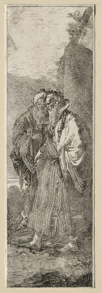 Two Old Men in a Landscape by Giovanni Domenico Tiepolo