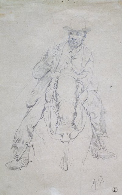 Buttero on horseback (Tuscan cowboy) by Giovanni Fattori