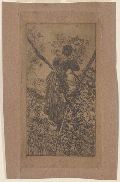 Gathering Leaves by Giovanni Fattori
