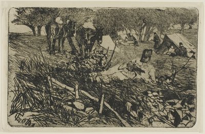 The Letter at Camp by Giovanni Fattori