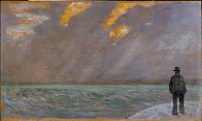 Sunset on the Sea by Giovanni Fattori