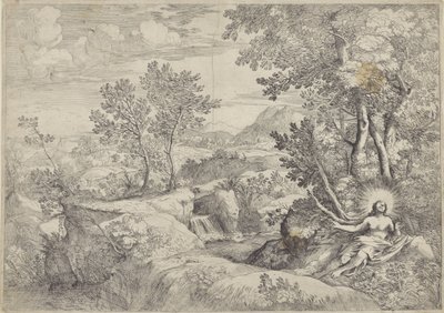 Landscape with the Penitent Mary Magdalene by Giovanni Francesco Grimaldi