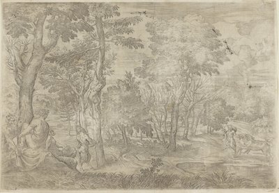 Landscape with Nymphs and Satyrs by Giovanni Francesco Grimaldi