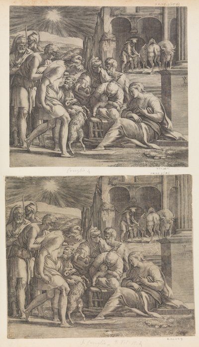 The Adoration of the Shepherds by Giovanni Jacopo Caraglio