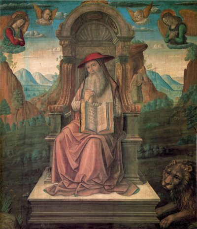 Saint Jerome Enthroned by Giovanni Santi