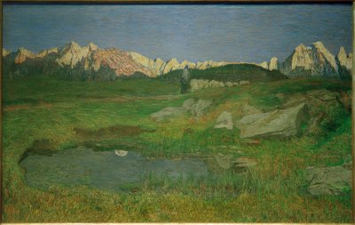 Alpine Landscape at Sunset by Giovanni Segantini
