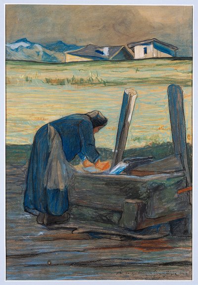 Washer at Fountain by Giovanni Segantini