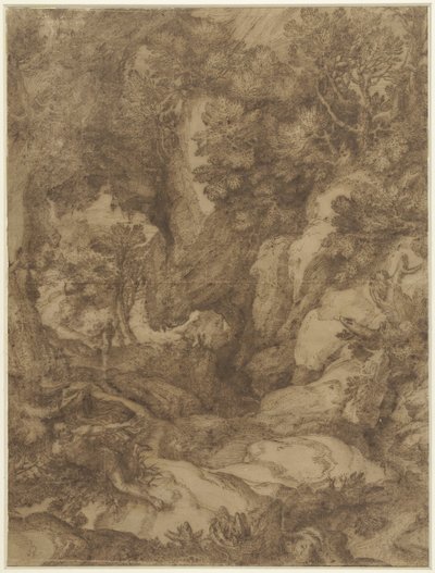 Saint Benedict in a Landscape by Girolamo Muziano