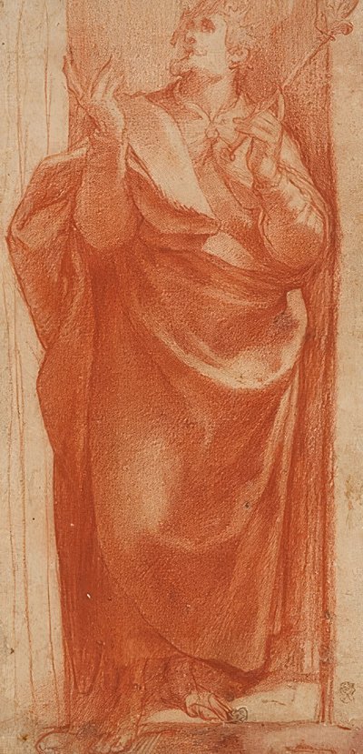 Standing Holy King. Around 1570/80 (?) by Girolamo Muziano
