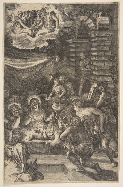 Adoration, ca. 1550-65 by Giulio Bonasone