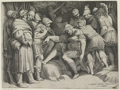 Wounded Scipio by Giulio Bonasone