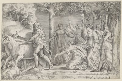 Hercules Steals the Cattle of Geryon by Giulio Bonasone