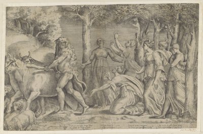 Hercules Steals the Cattle of Geryon by Giulio Bonasone
