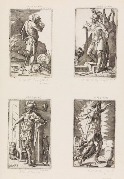 Jupiter, from Planets, plate 2, 1530-70 by Giulio Bonasone