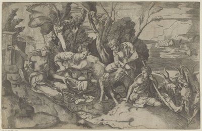 Jupiter Nursed by the Goat Amalthea by Giulio Bonasone