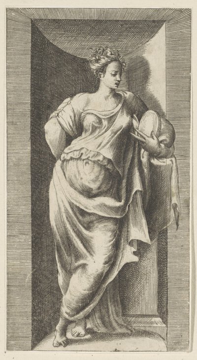 Muse (series title: Statues in Niches) by Giulio Bonasone