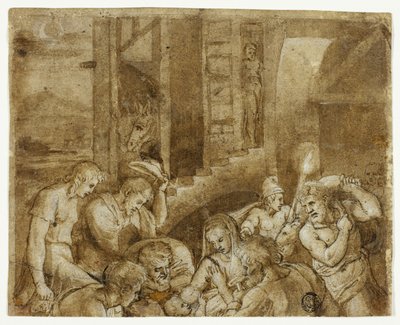 Adoration of the Shepherds (Upper Half) by Giulio Romano