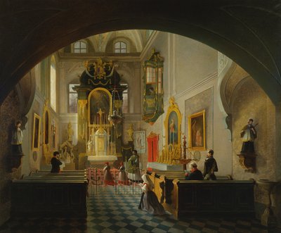 Interior of a Chapel by Giuseppe Abbati