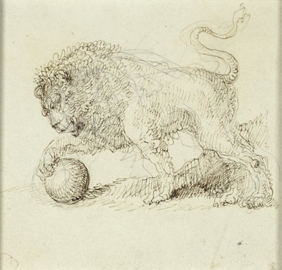 Lion with Ball by Giuseppe Bernardino Bison