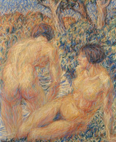 Naked in woods by Giuseppe Cominetti