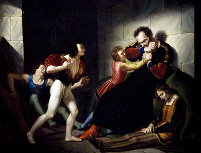 Count Ugolino biting his hands by Giuseppe Diotti