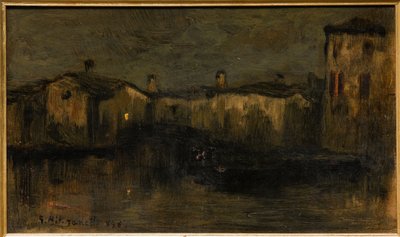 Landscape with Houses by Giuseppe Miti Zanetti