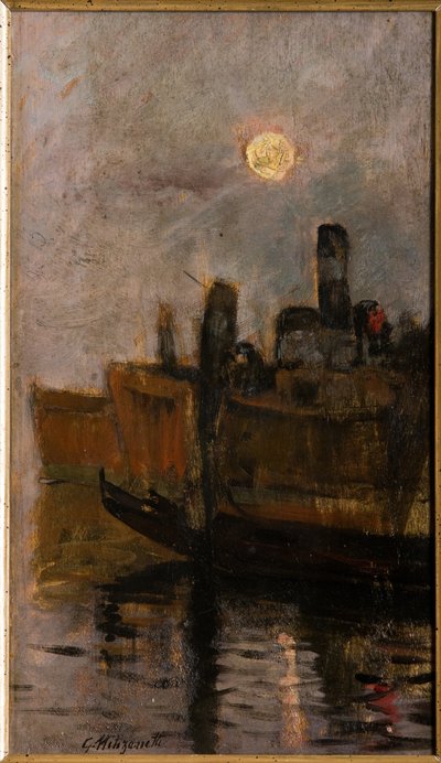 Venetian Canal by Giuseppe Miti Zanetti