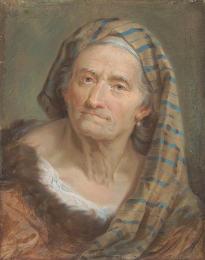 An Elderly Woman in a Striped Shawl by Giuseppe Nogari