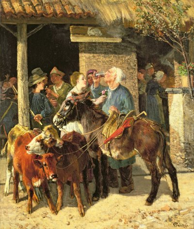 The Calf Merchant by Giuseppe Palizzi