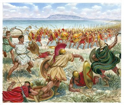 Battle of Lechaeum by Giuseppe Rava