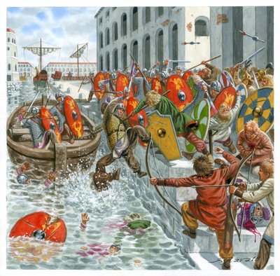 Visigoths Invade Ostia 410 BC by Giuseppe Rava