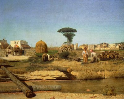 Farmhouse near Naples by Giuseppe or Joseph de Nittis