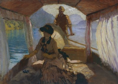 On Lake Lucerne by Giuseppe or Joseph de Nittis