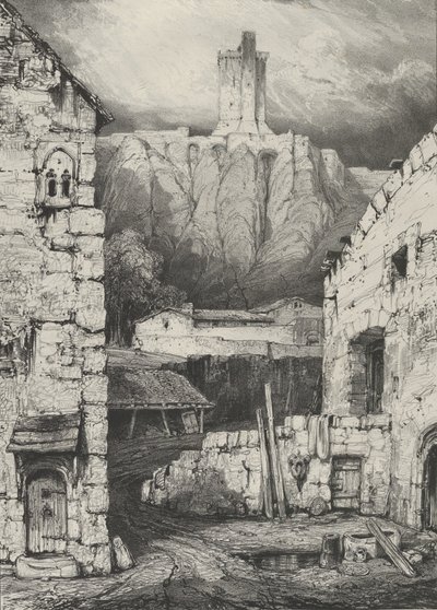 Donjon du Château de Polignac, 1830 by Godefroy Engelmann