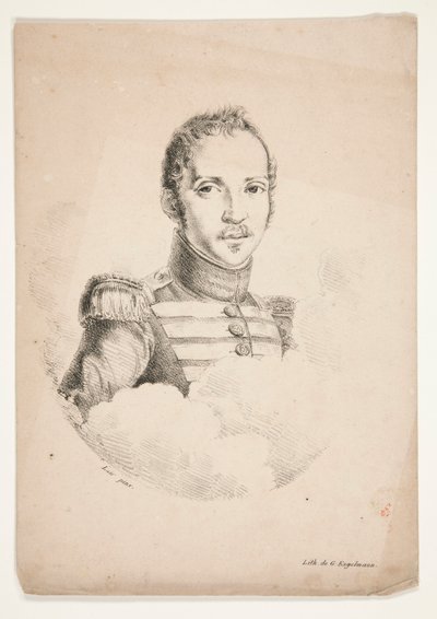 Unknown (Bust-Length Portrait of a Soldier) by Godefroy Engelmann