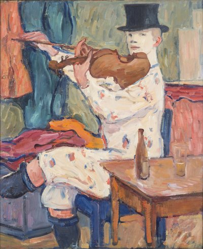A Clown Playing the Violin by Gosta von Hennigs