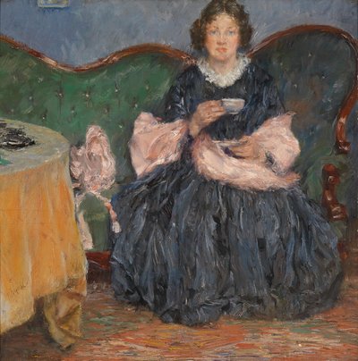 Lady on Sofa by Gotthardt Kuehl