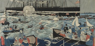 A Big Ship from America by Gountei Sadahide
