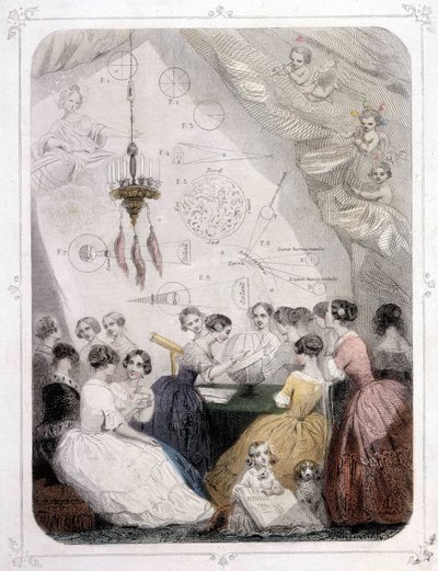 Ladies Studying Astronomy - by Grandville by Grandville