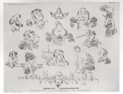 Calligraphic Exercises, 1832 by Grandville