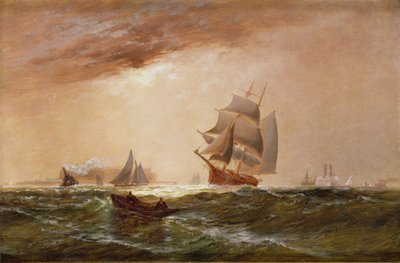 Ships in New York Harbour, 1891 by Granville Perklins